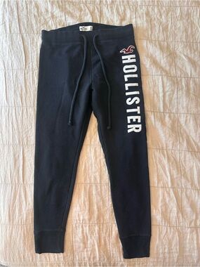 Hollister Navy Sweat Joggers with White Logo